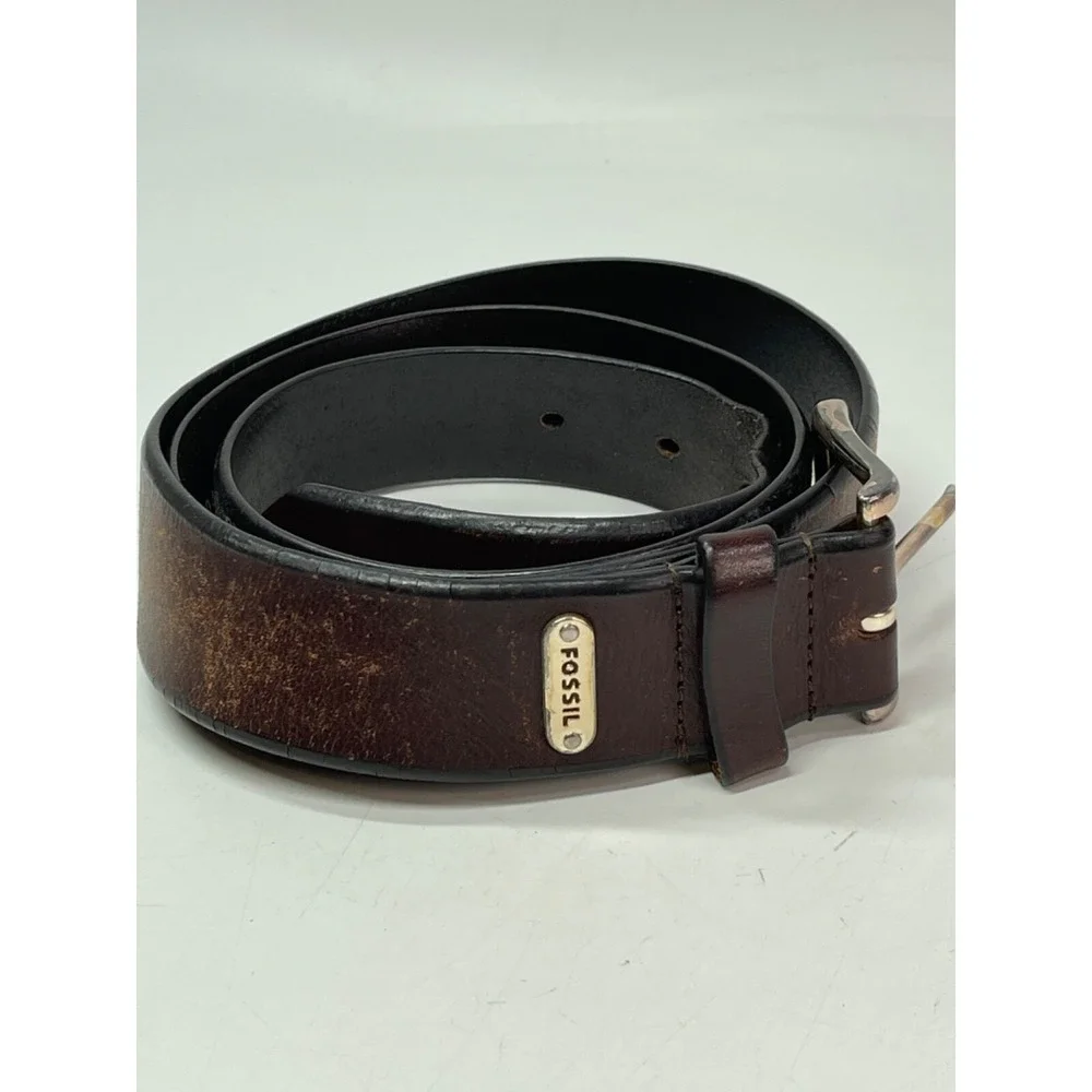 Fossil Belt Men's Brown Distressed Leather MB4053 200 Sz 42